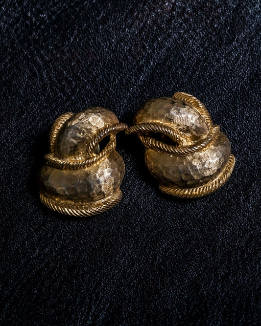 "MONET" Vintage Gold Rope Earring