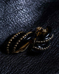 Black Twist Gold Stud Earrings
