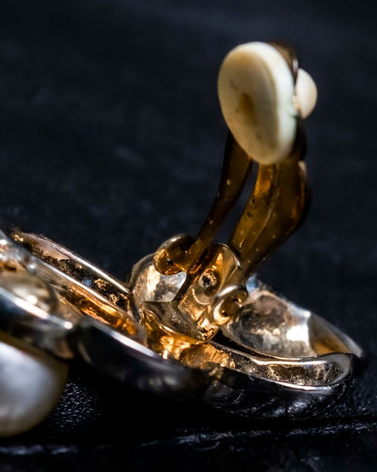 Pearl and Silver Fluid Earrings