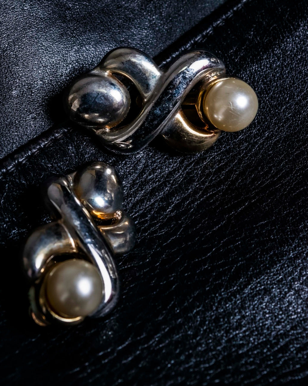 Pearl and Silver Fluid Earrings