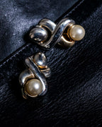 Pearl and Silver Fluid Earrings