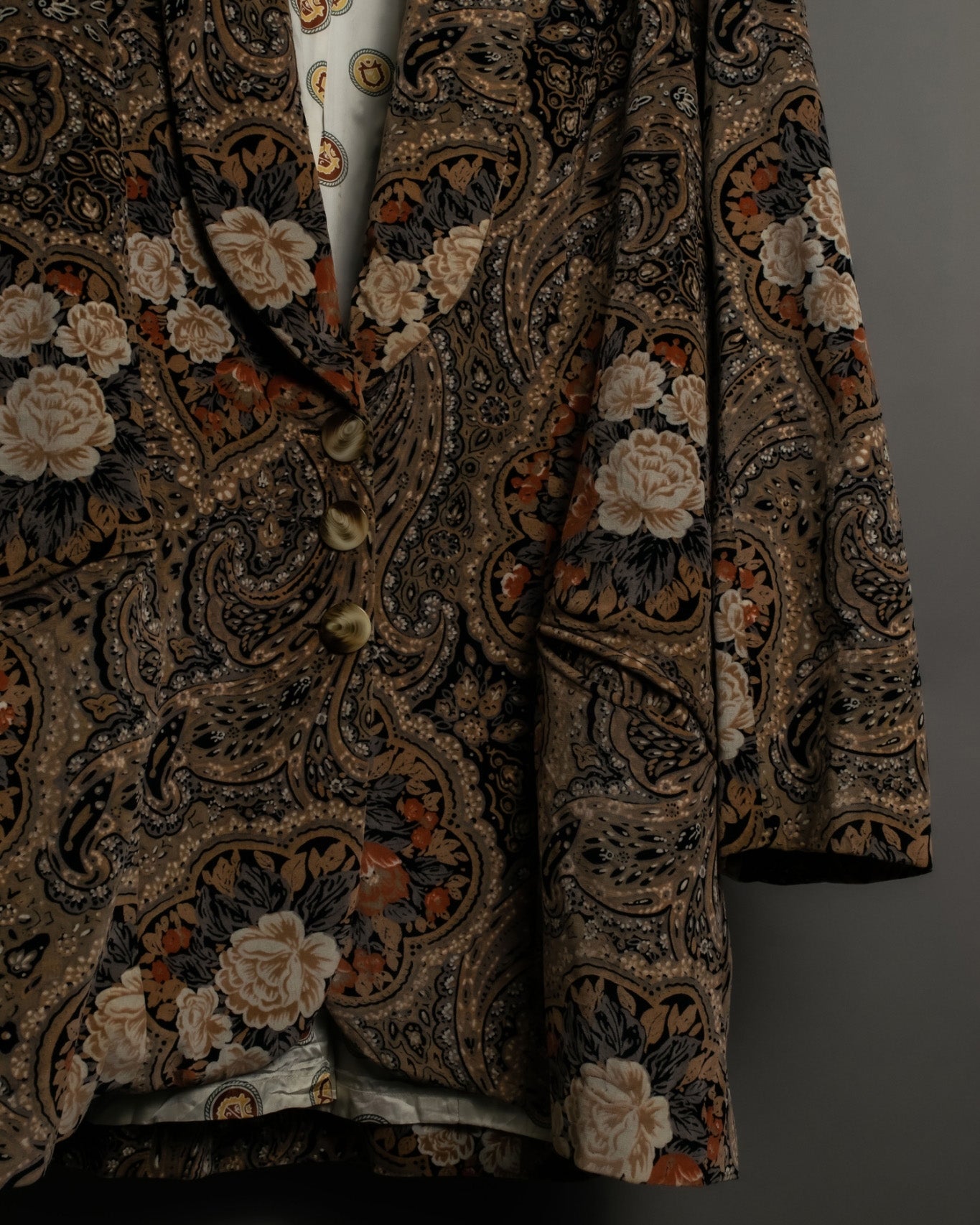 Vintage Flower Middle Length Coat
