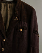 Vintage Suede Cutout Tyrolean Jacket