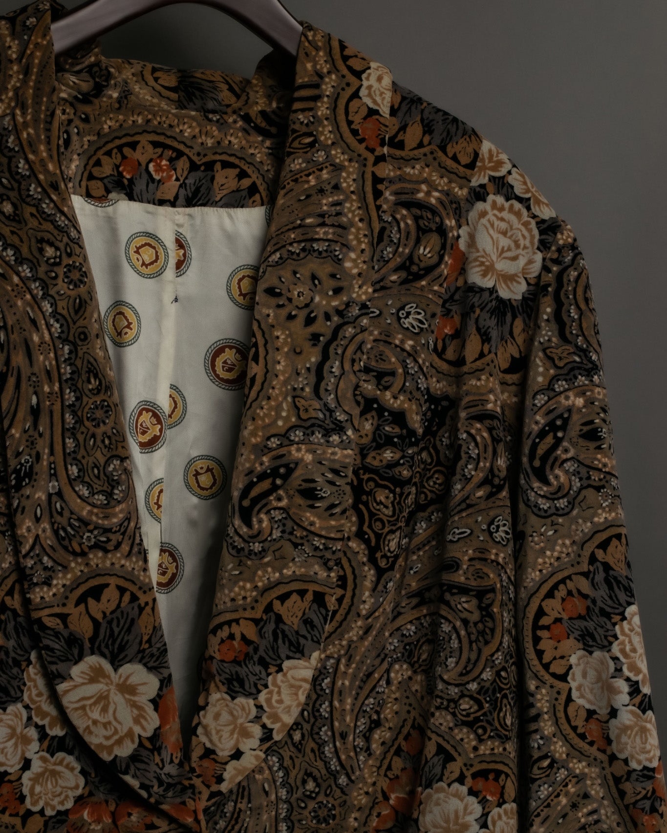Vintage Flower Middle Length Coat