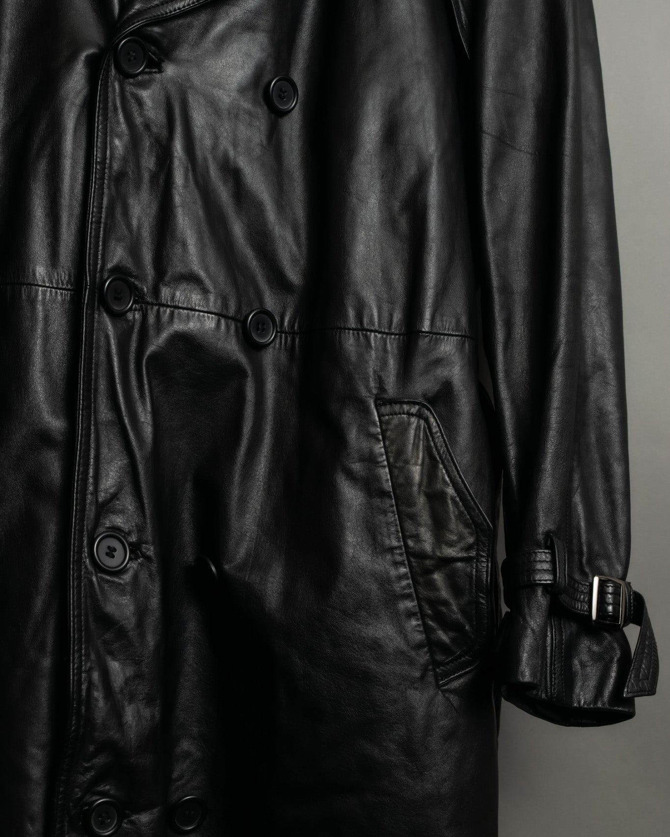 Vintage Leather Trench Coat