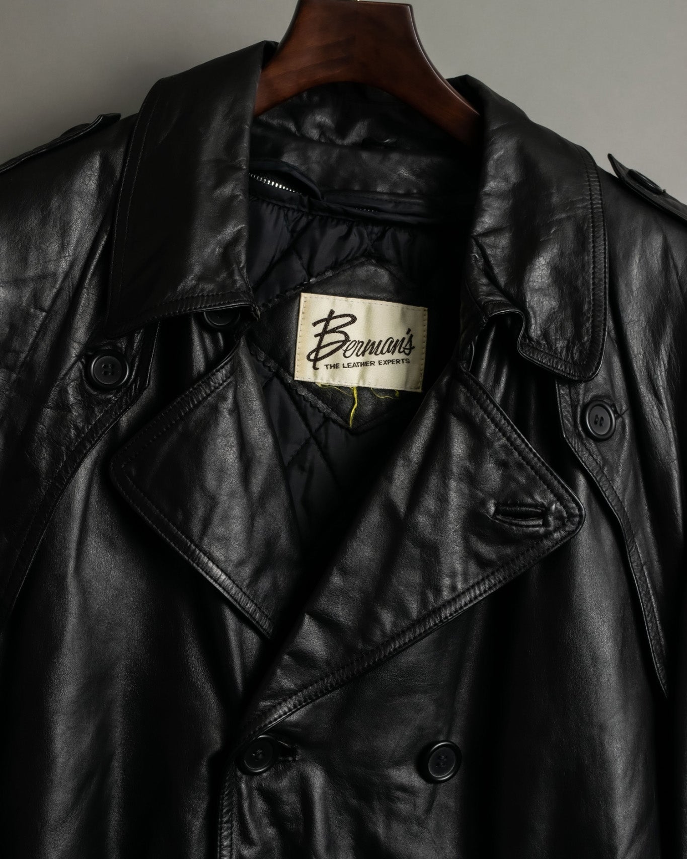 Vintage Leather Trench Coat