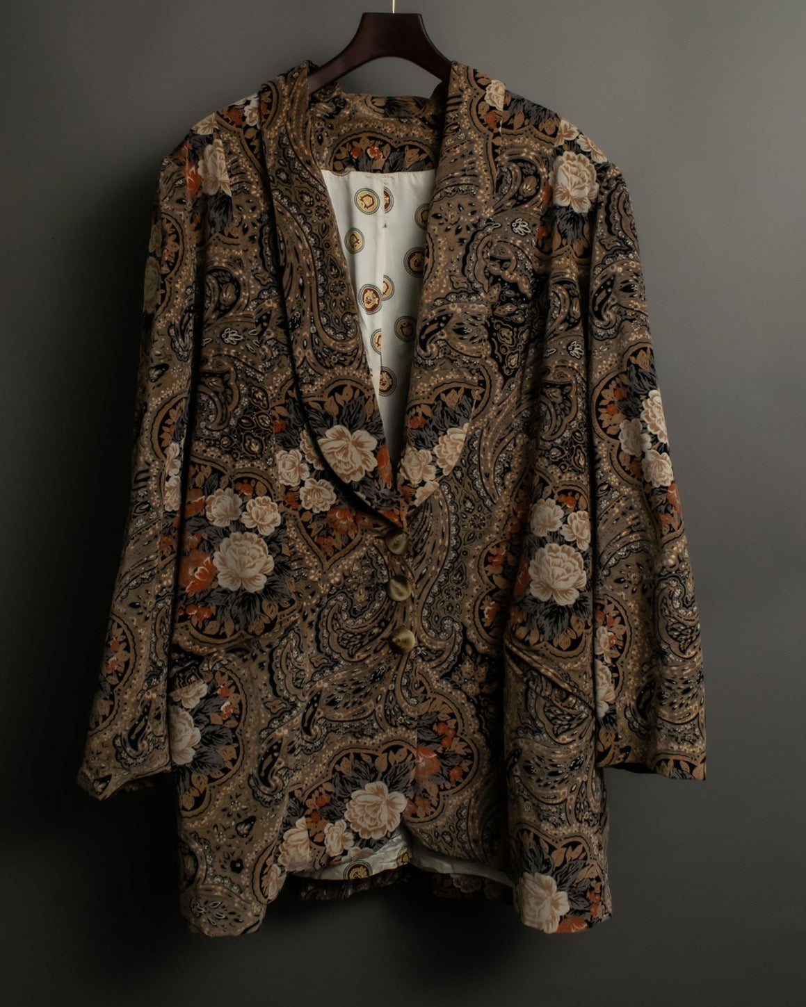 Vintage Flower Middle Length Coat