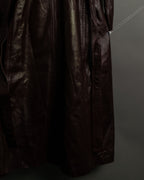 "MADE IN CANADA" 1970s Wine Red Leather Slim Coat