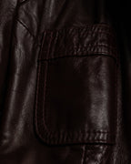 "MADE IN CANADA" 1970s Wine Red Leather Slim Coat