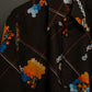 "70s" Geometric Pattern Brown Polyester Shirt