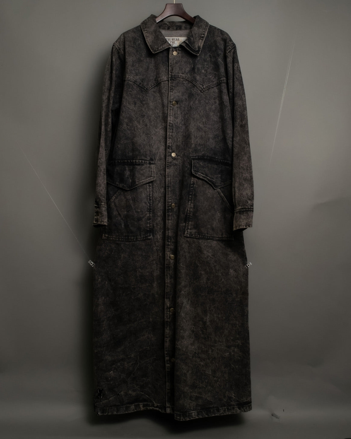Super Long Deformed Denim Coat