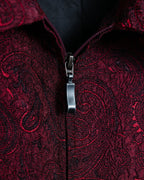 Glossy Paisley Zip Up Spring Jacket