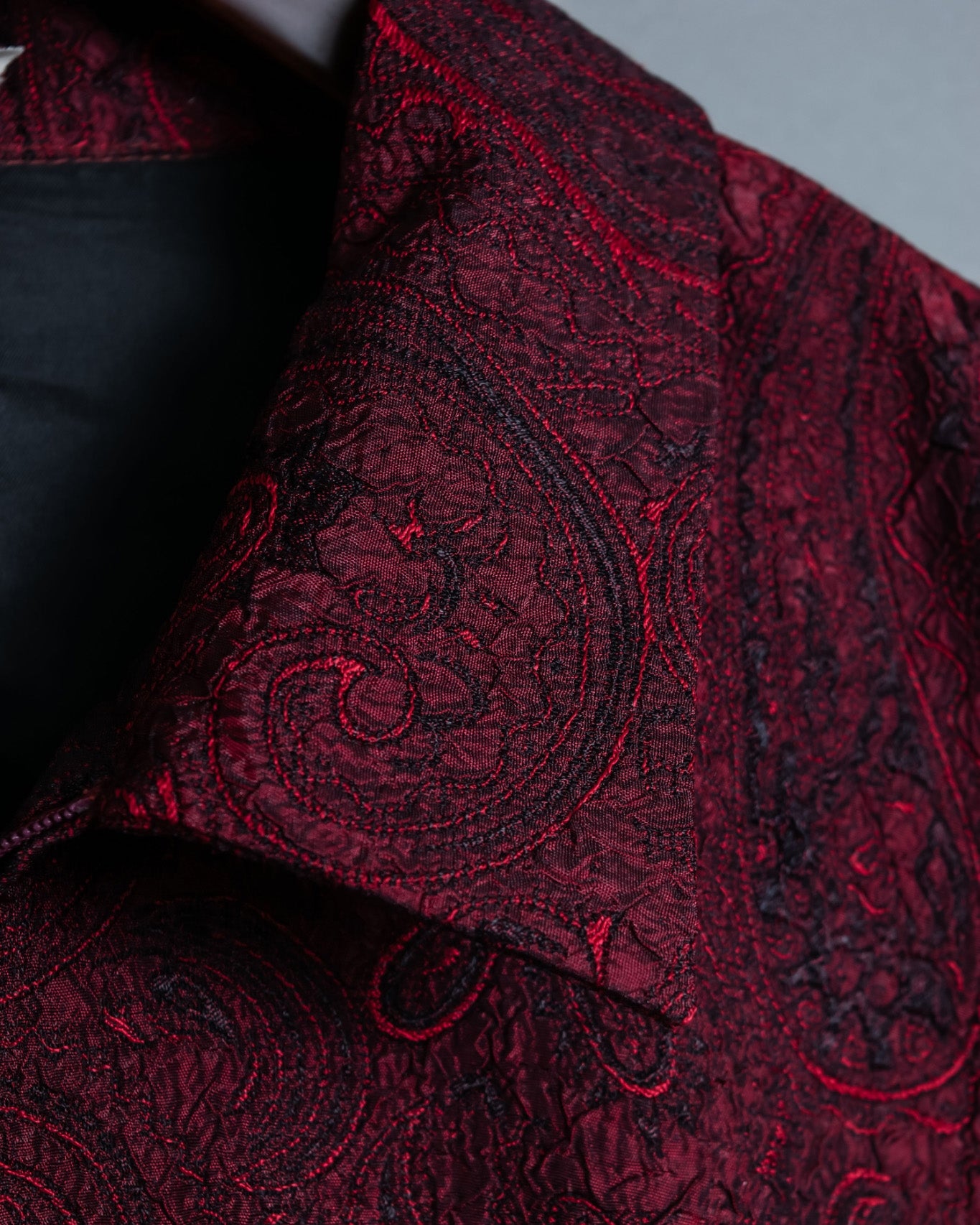 Glossy Paisley Zip Up Spring Jacket