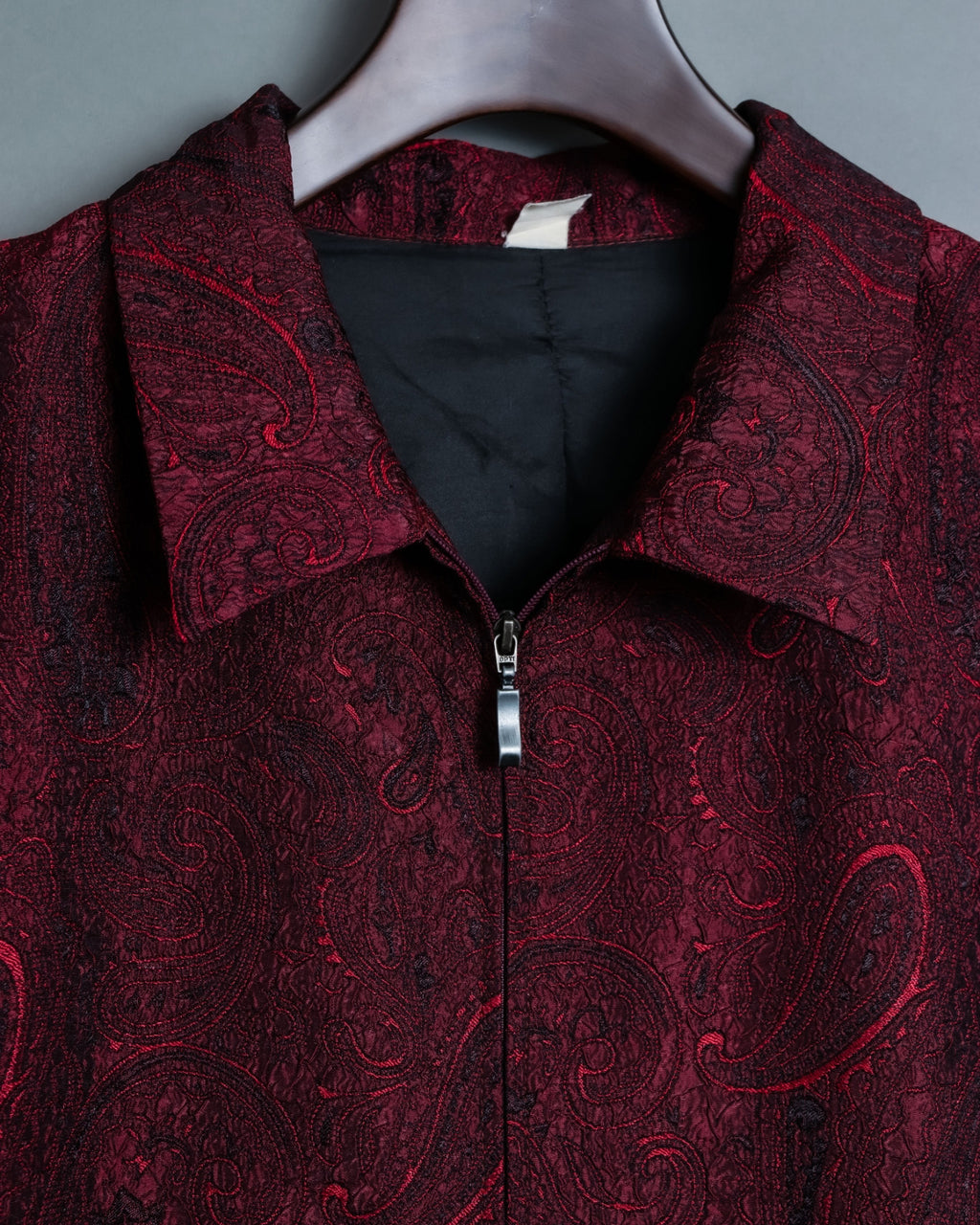 Glossy Paisley Zip Up Spring Jacket