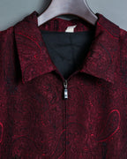 Glossy Paisley Zip Up Spring Jacket