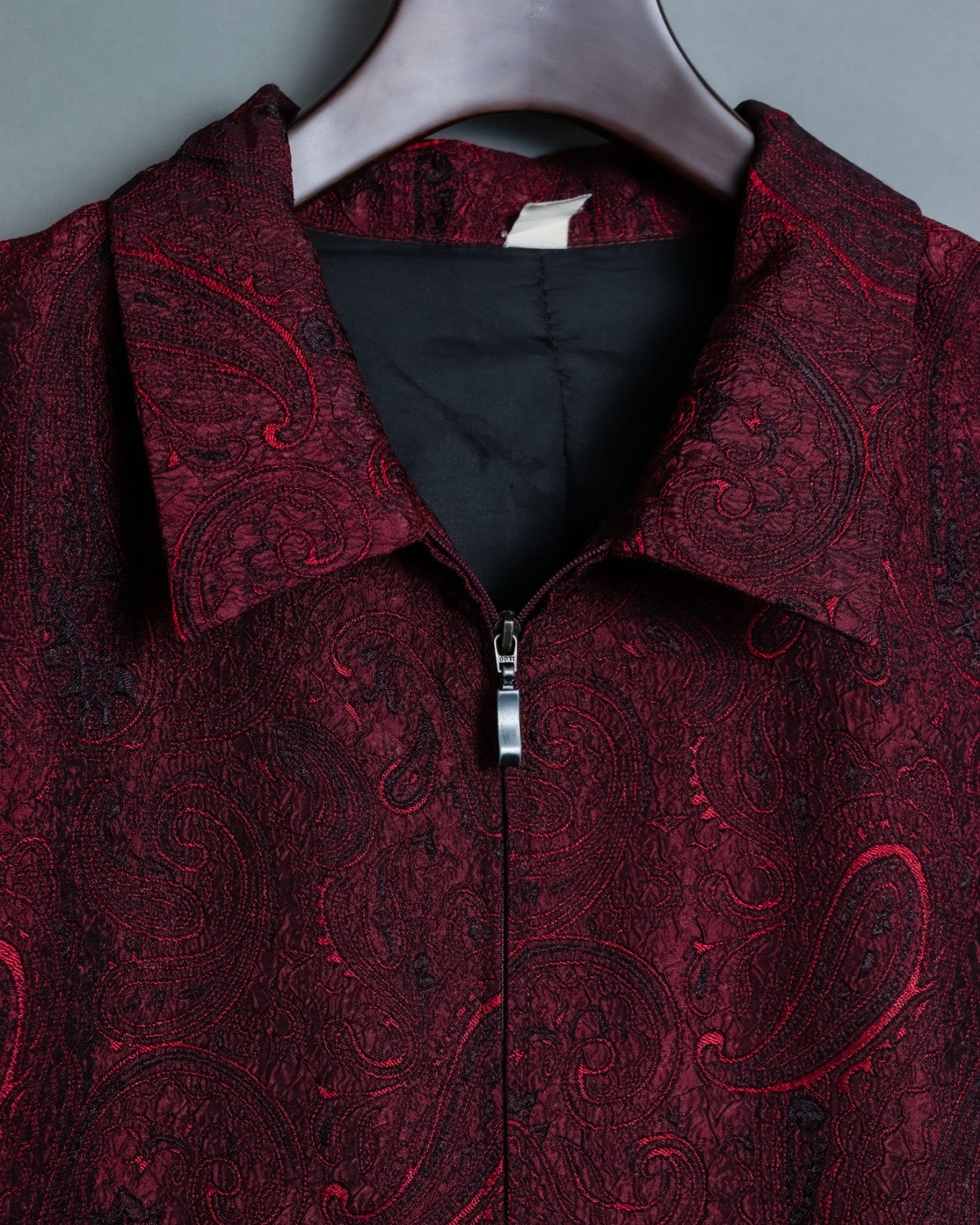 Glossy Paisley Zip Up Spring Jacket