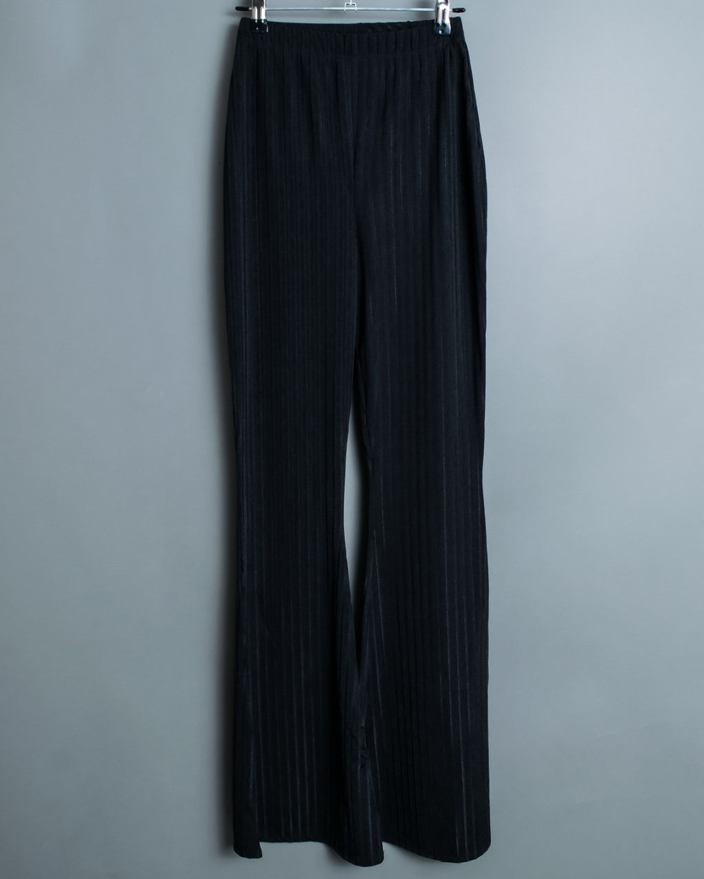 Stripe Pattern Easy Jersey Flared Pants