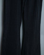 Stripe Pattern Easy Jersey Flared Pants