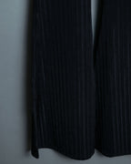 Stripe Pattern Easy Jersey Flared Pants