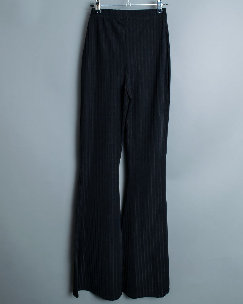 Stripe Pattern Easy Jersey Flared Pants