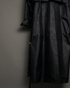 Botanical Pattern Nylon Double Breasted Coat