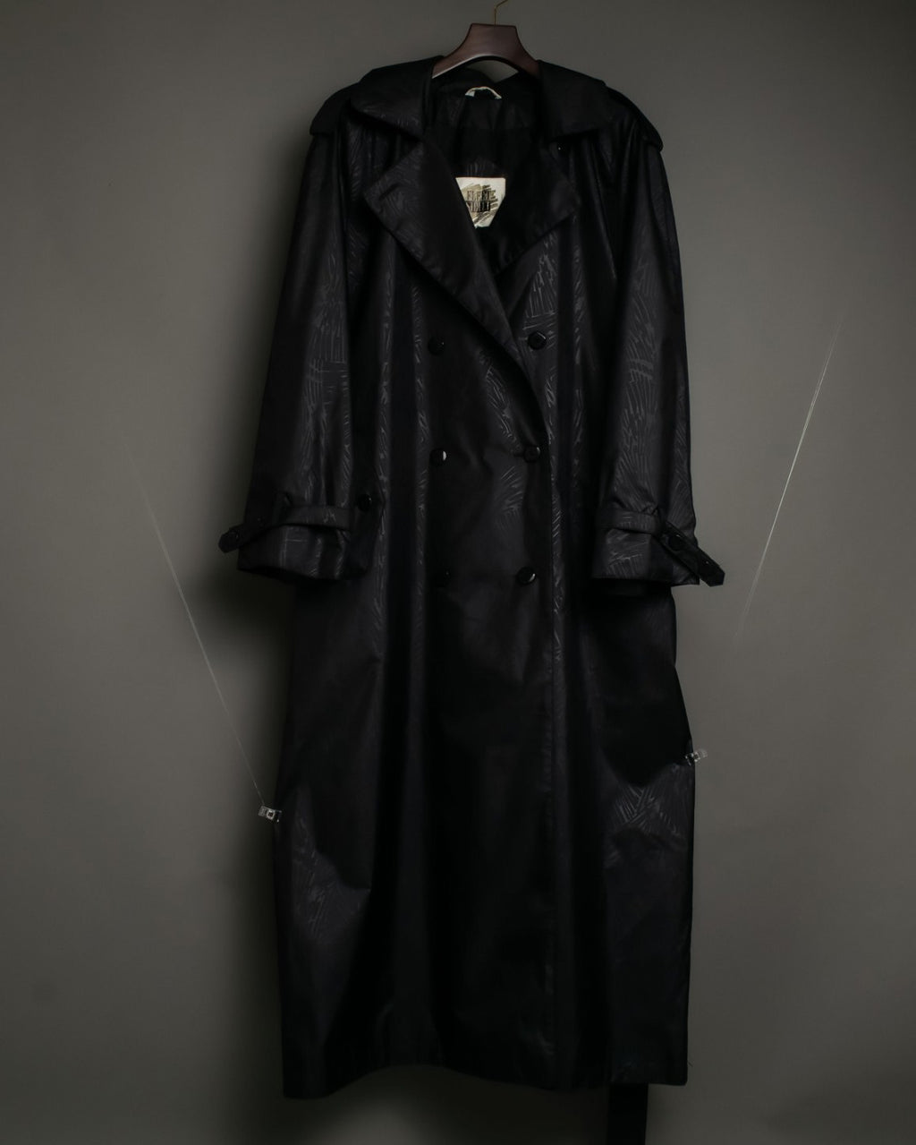 Botanical Pattern Nylon Double Breasted Coat