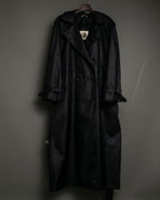 Botanical Pattern Nylon Double Breasted Coat