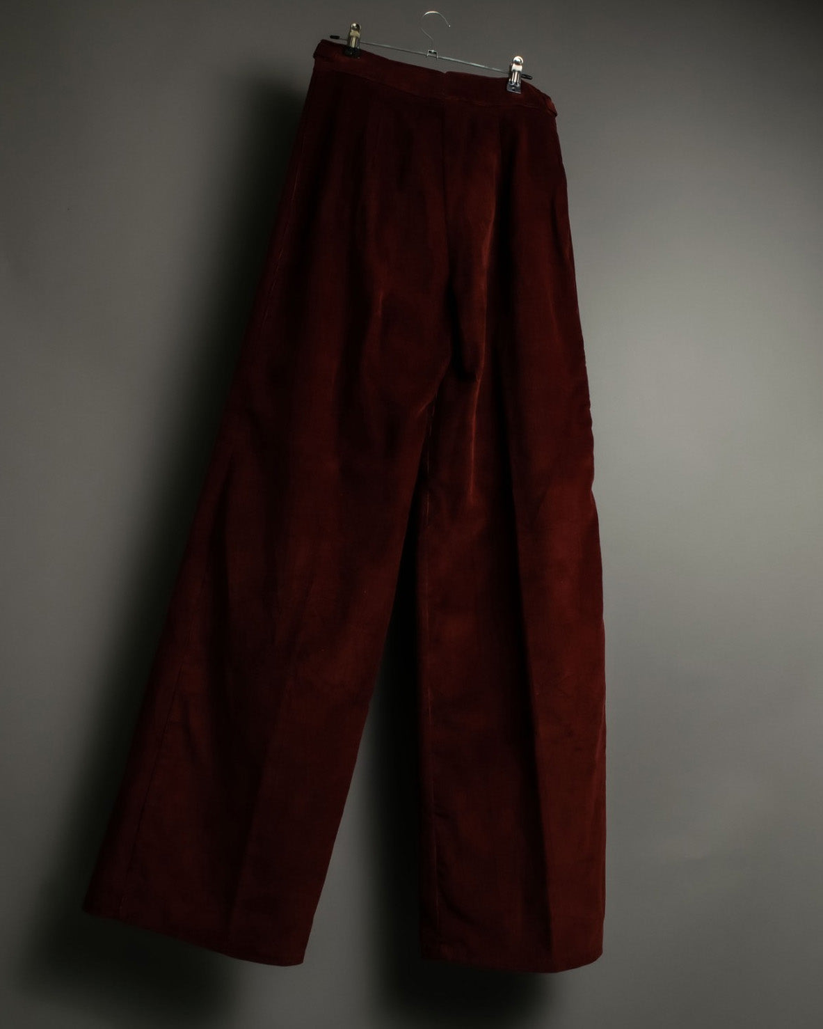 Deep Red High Waist Corduroy Flared Pants