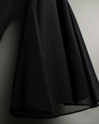 Sheer Double Fabric Flared Pants