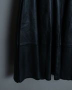 Leather Switching Long Unisex Skirt