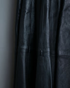Leather Switching Long Unisex Skirt