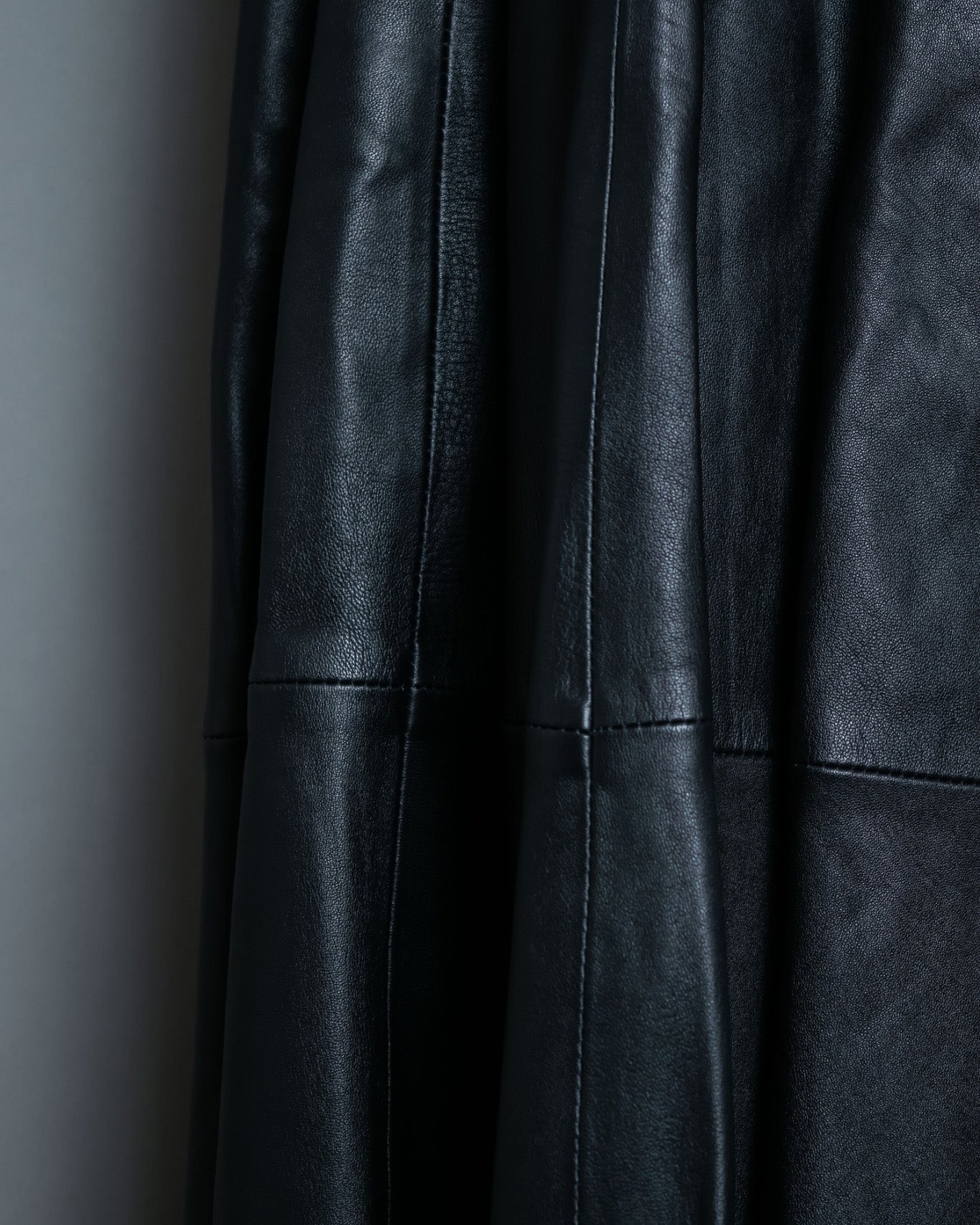 Leather Switching Long Unisex Skirt