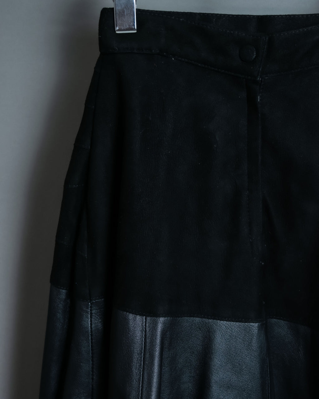 Leather Switching Long Unisex Skirt