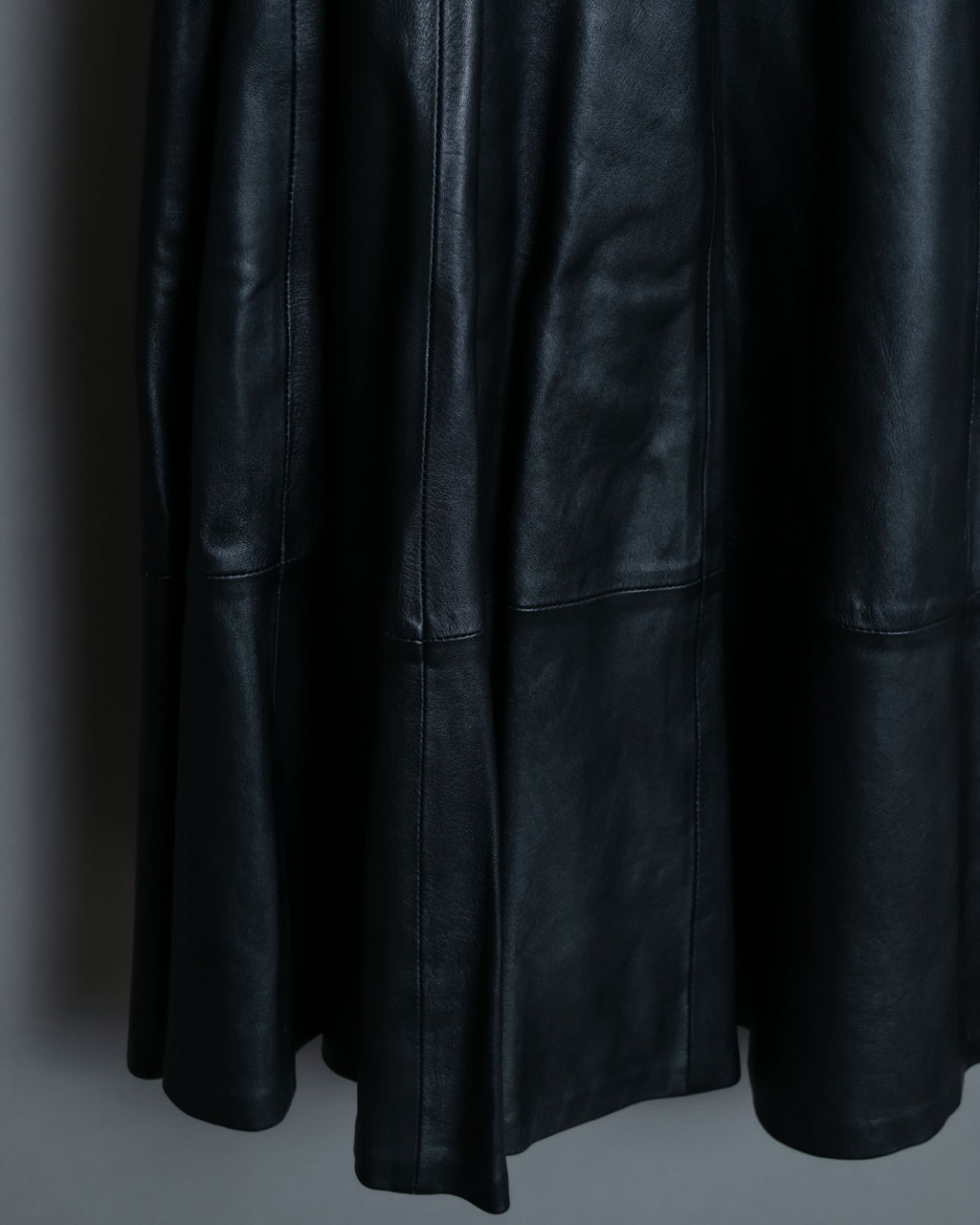 Leather Switching Long Unisex Skirt