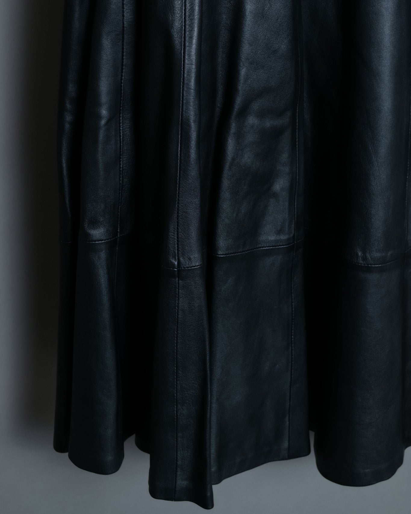 Leather Switching Long Unisex Skirt
