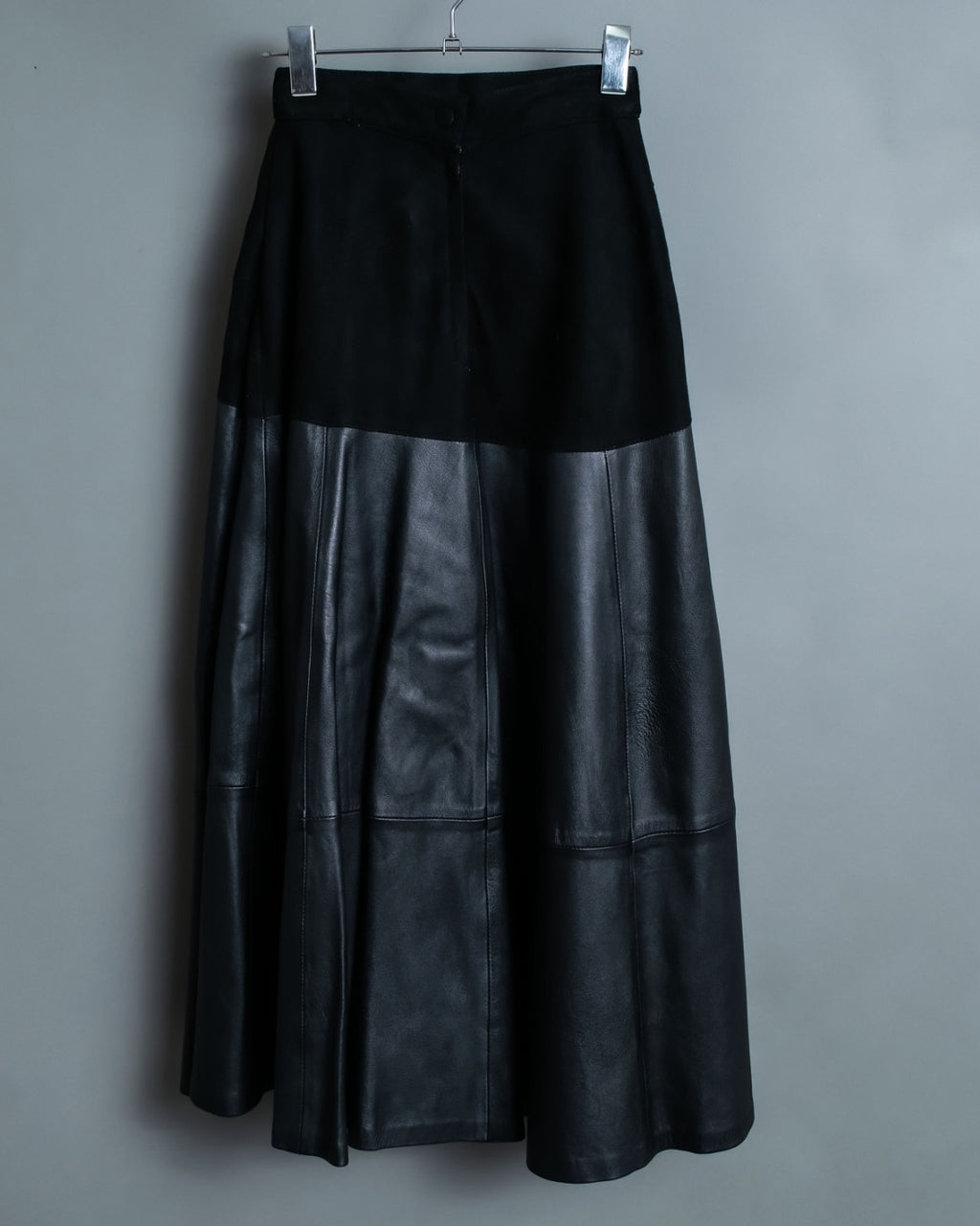 Leather Switching Long Unisex Skirt