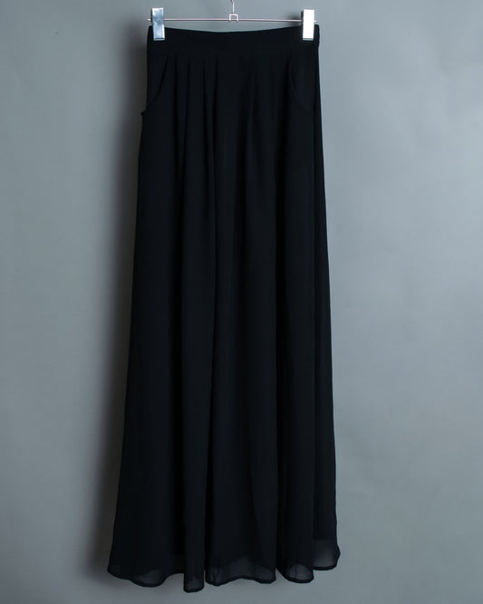 Unisex Sheer Black Skirt with Pockets