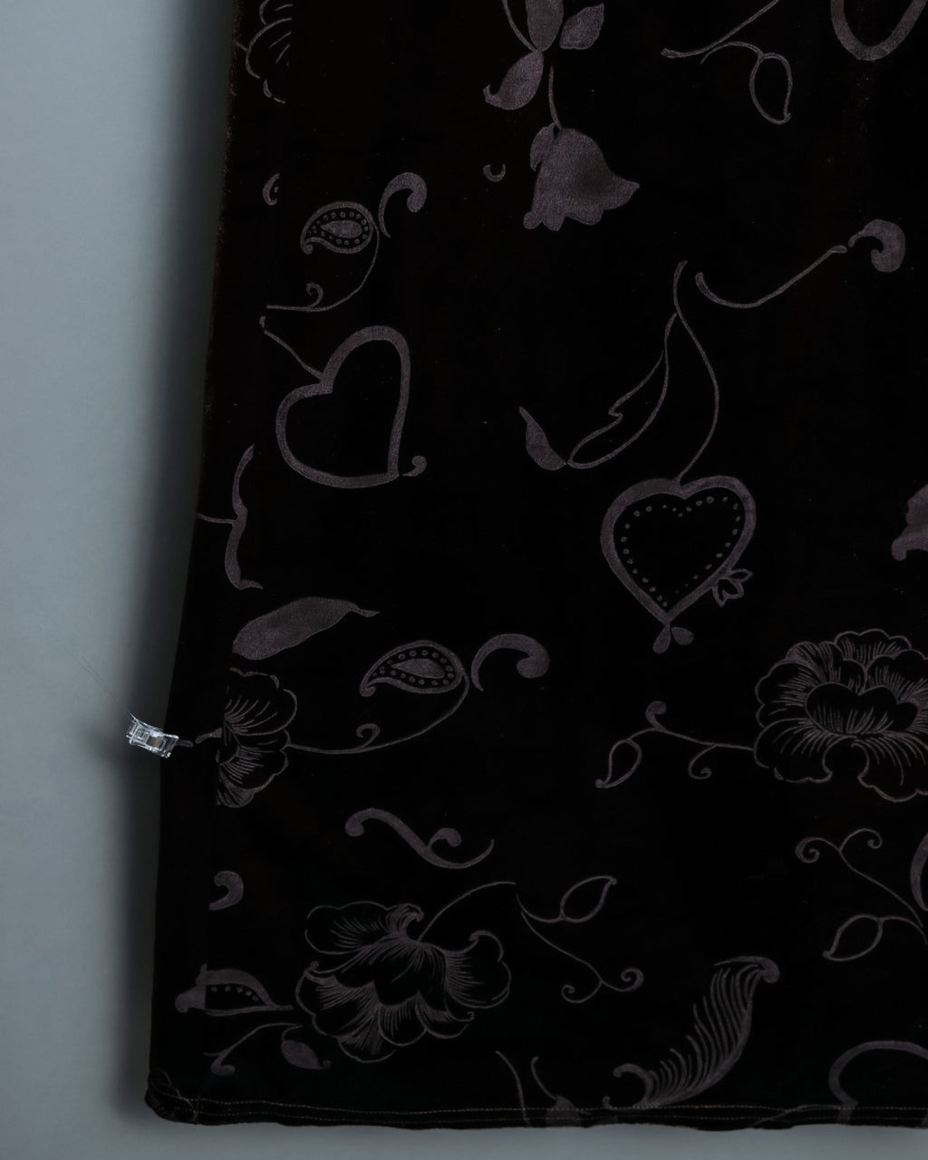 Sculpture Flower Velour Dark Brown Unisex Skirt