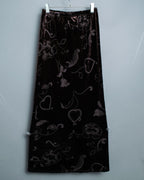 Sculpture Flower Velour Dark Brown Unisex Skirt