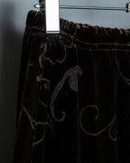 Sculpture Flower Velour Dark Brown Unisex Skirt