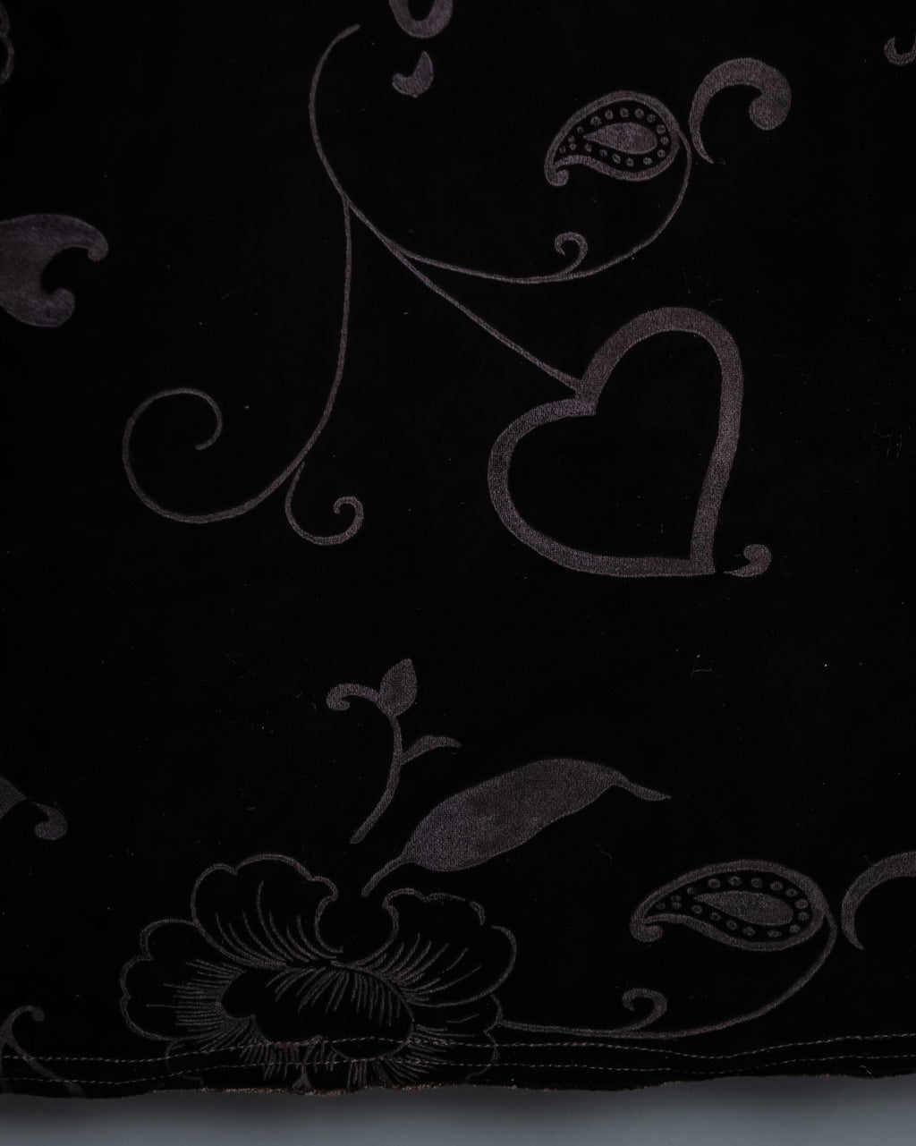 Sculpture Flower Velour Dark Brown Unisex Skirt