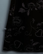 Sculpture Flower Velour Dark Brown Unisex Skirt