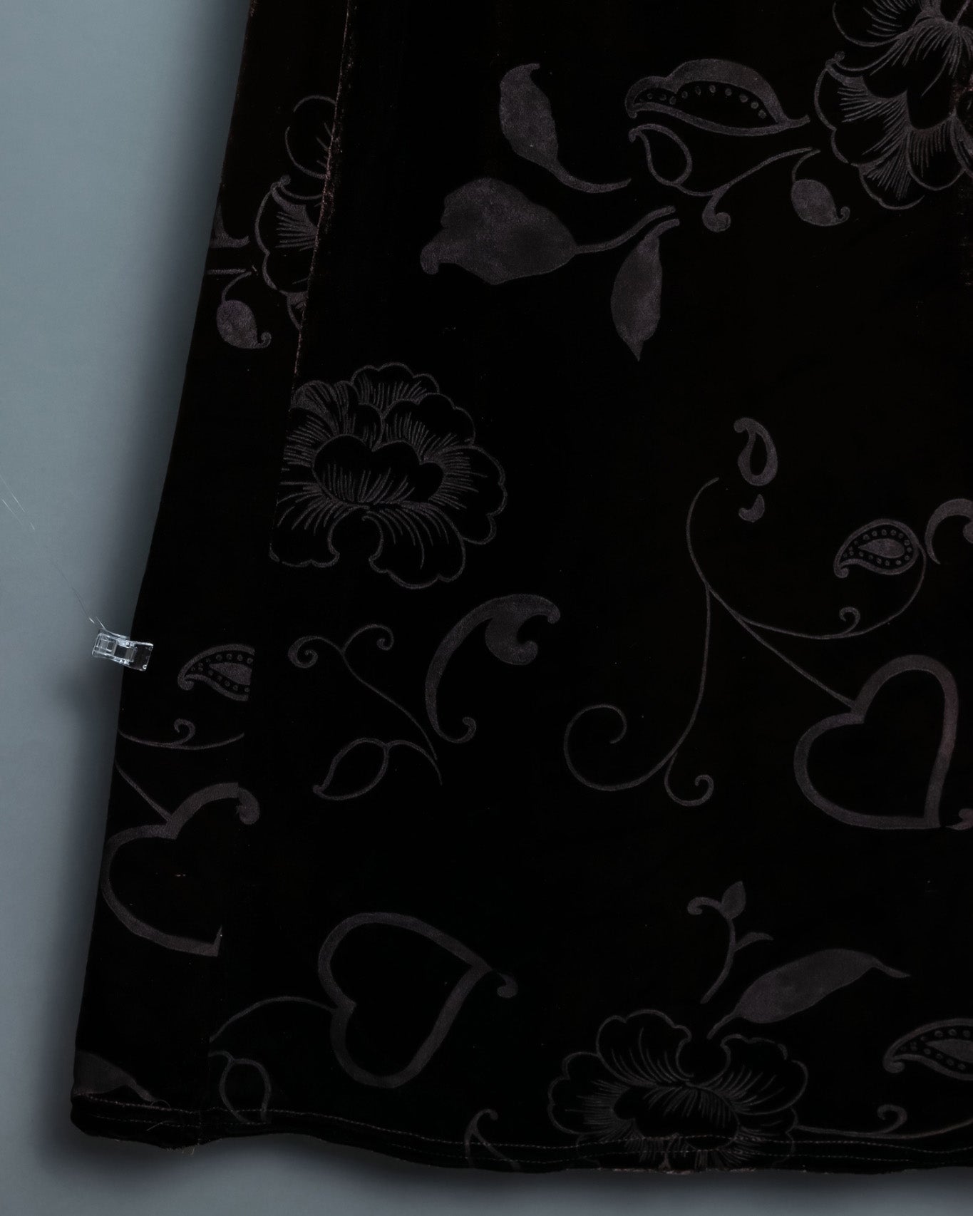 Sculpture Flower Velour Dark Brown Unisex Skirt