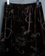 Sculpture Flower Velour Dark Brown Unisex Skirt