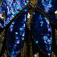 70's Blue Butterfly Sequin Vintage Vest