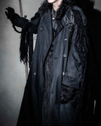 MOOD SPECIAL Art Peace Maxi Length Fur Collar Fringe Coat