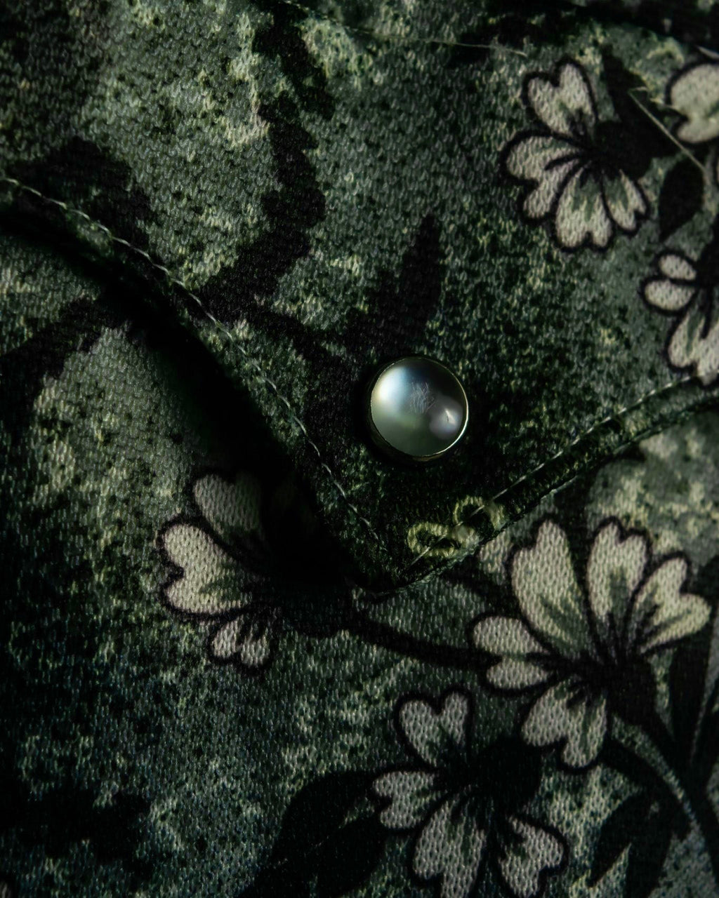 "KARMAN" Beautiful Green Flower Pattern Western Shirt