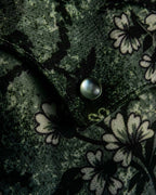 "KARMAN" Beautiful Green Flower Pattern Western Shirt
