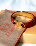 "LOEWE" Red-Eyed Leather Bangle