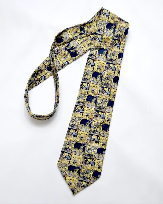 Rural cityscape pattern tie